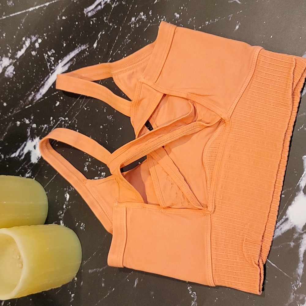 [NEW] FREE PEOPLE Scoop Neck Good Karma Bra -Coral - Picture 9 of 13
